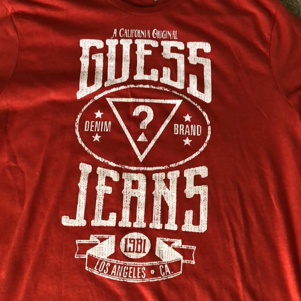 Guess Red Los Angeles California 1981 Men’s T-shirt XXL - Picture 5 of 6